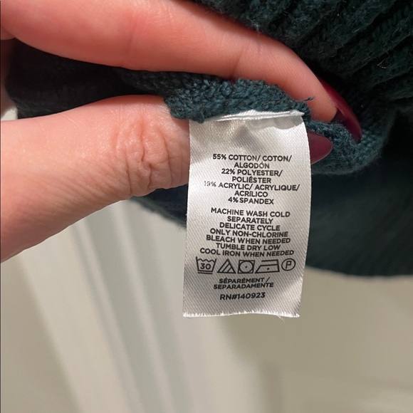 NWT LOFT Fair Isle Green Apres soft crew pullover Sweater lightweight Alpine - Picture 7 of 9